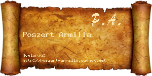 Poszert Armilla névjegykártya